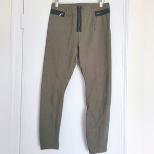 Abercrombie olive green leggings with zippers